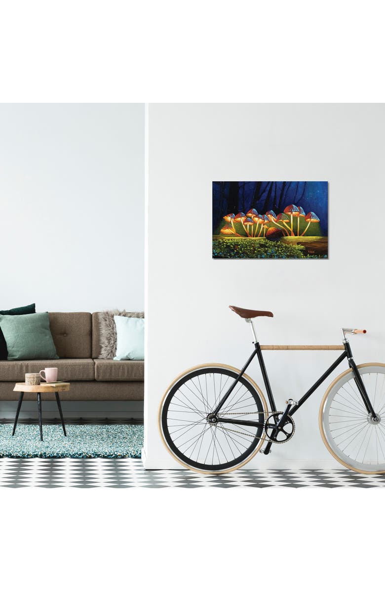iCanvas Nightlights Glowing Mushrooms by Yue Zeng Canvas Wall Art, Alternate, color, Yellow