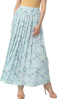 Kimi & Kai Women's Print Box Pleat Maxi Skirt
