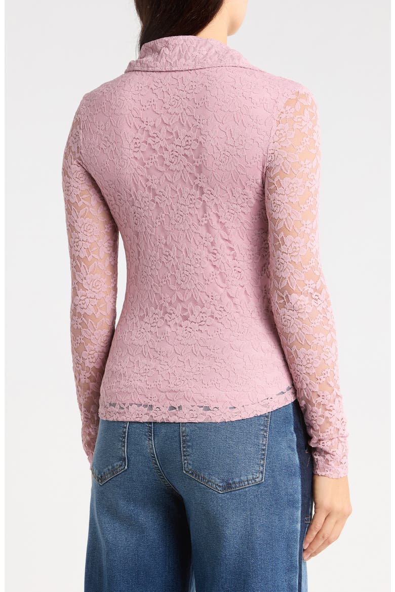 Floral Lace Button-Up Shirt, Alternate, color, ORCHID DUSK PURPLE