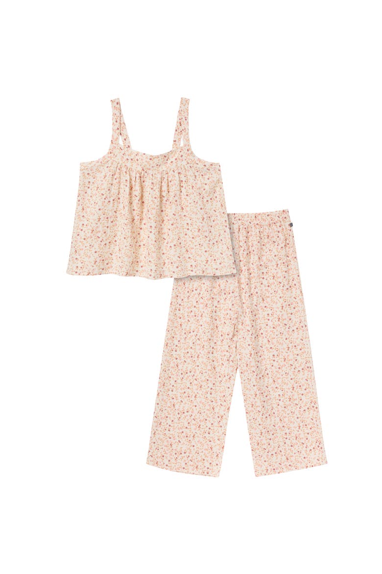 Top and Cropped Pants Set, Alternate, color, Beige Vine Floral