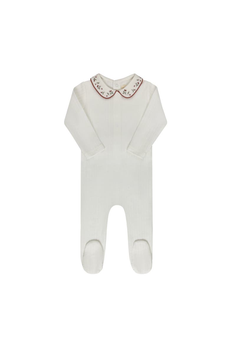 Embroidered Collar Collection - Footie, Main, color, Ivory