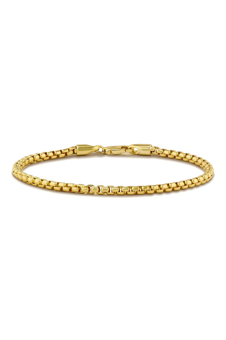 Men's Box Chain Bracelet, Main, color, GOLD