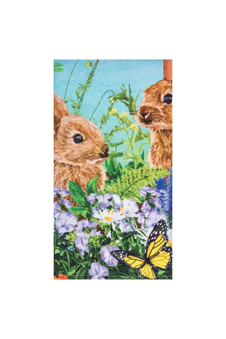Bunny Garden Paradise Towel, Main, color, Blue