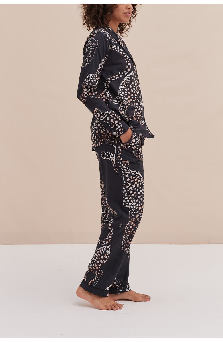 Desmond & Dempsey Long Pajama Set, Alternate, color, Jag Navy