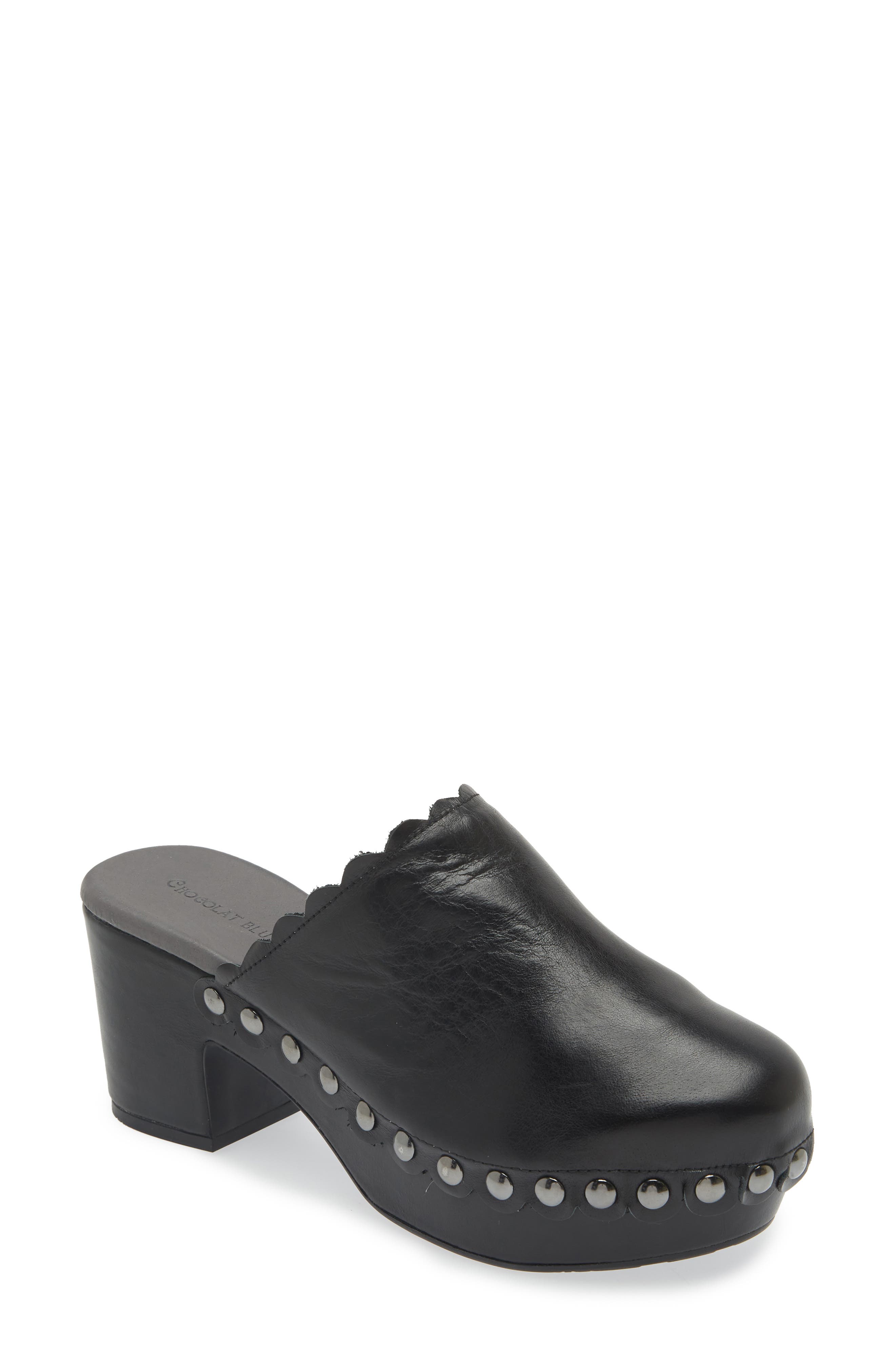 Chocolat Blu Genoa Platform Clog, Main, color, Black Leather