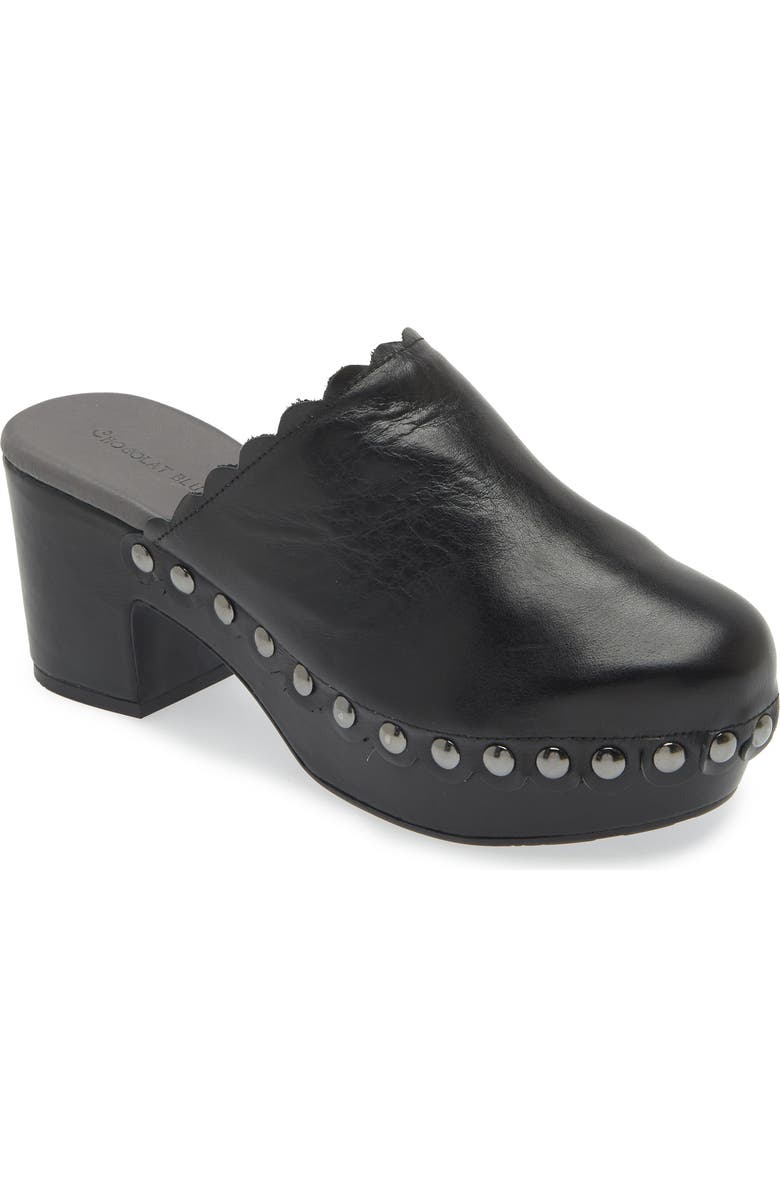 Chocolat Blu Genoa Platform Clog, Main, color, Black Leather