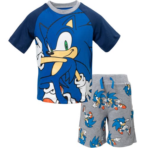 Sega Sonic The Hedgehog T-shirt & French Terry Shorts Set In Blue