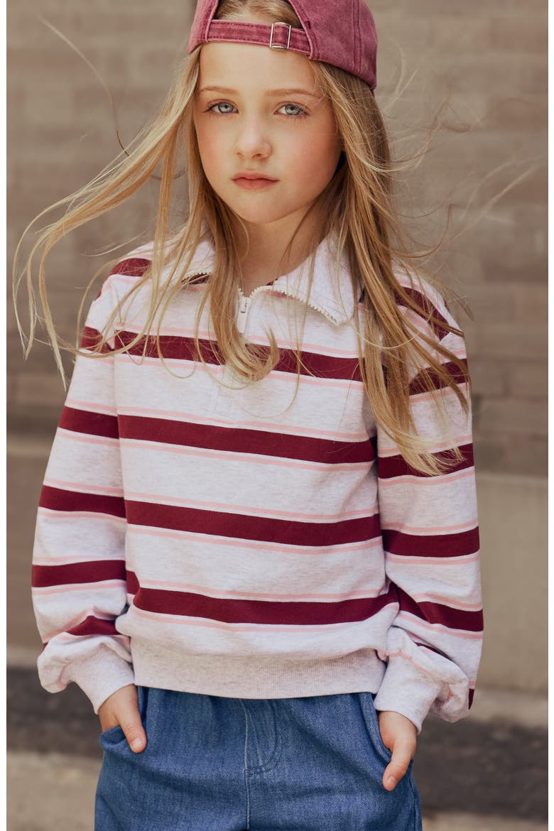 Kids' Quarter Zip Sweatshirt, Alternate, color, LIGHT HEATHER GREY