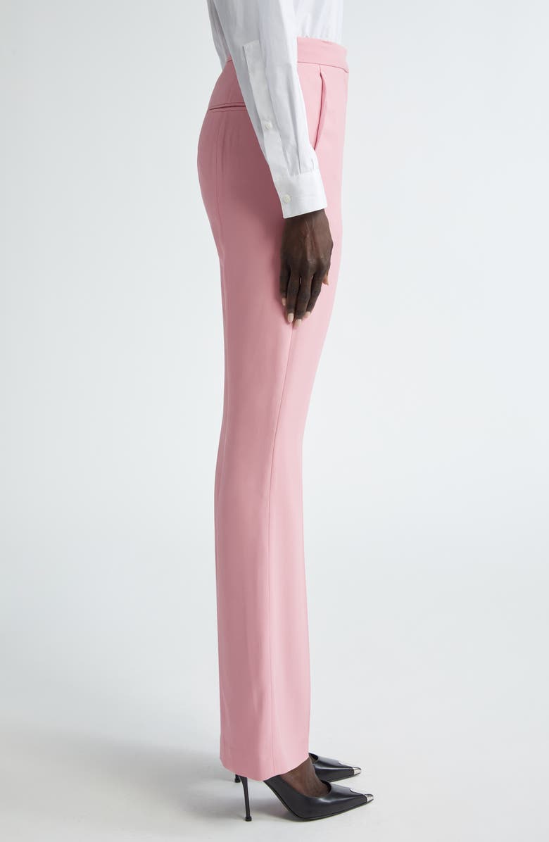 McQueen High Waist Leaf Crepe Narrow Bootcut Trousers, Alternate, color, 