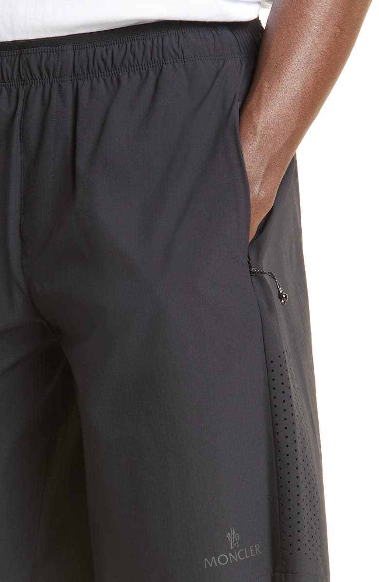 Moncler Mesh Panel Technical Shorts, Alternate, color, 