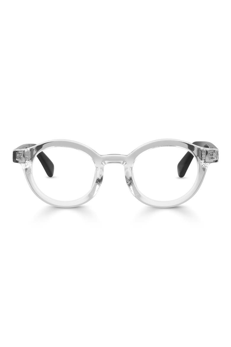 TV Party 41mm Round Reading Glasses, Main, color, CRYSTAL CLEAR FRONT / BLACK