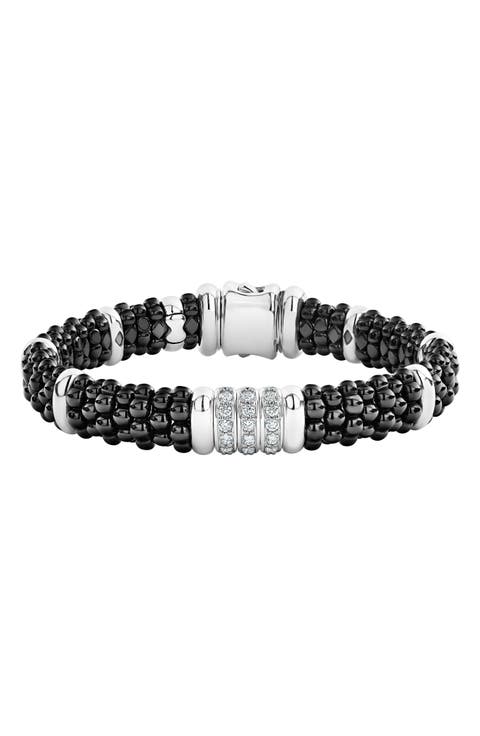 Black Caviar Diamond Link Bracelet