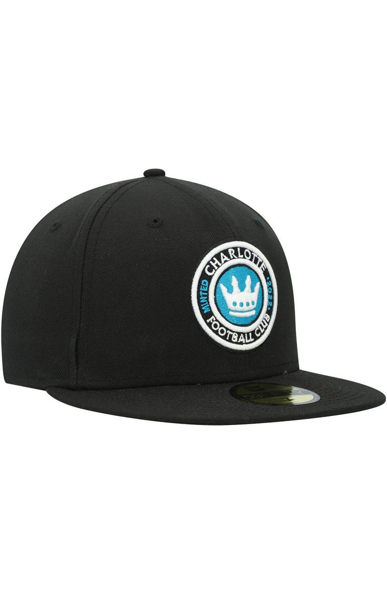 New Era Men's New Era Black Charlotte FC Primary Logo 59FIFTY Fitted Hat, Alternate, color, Black