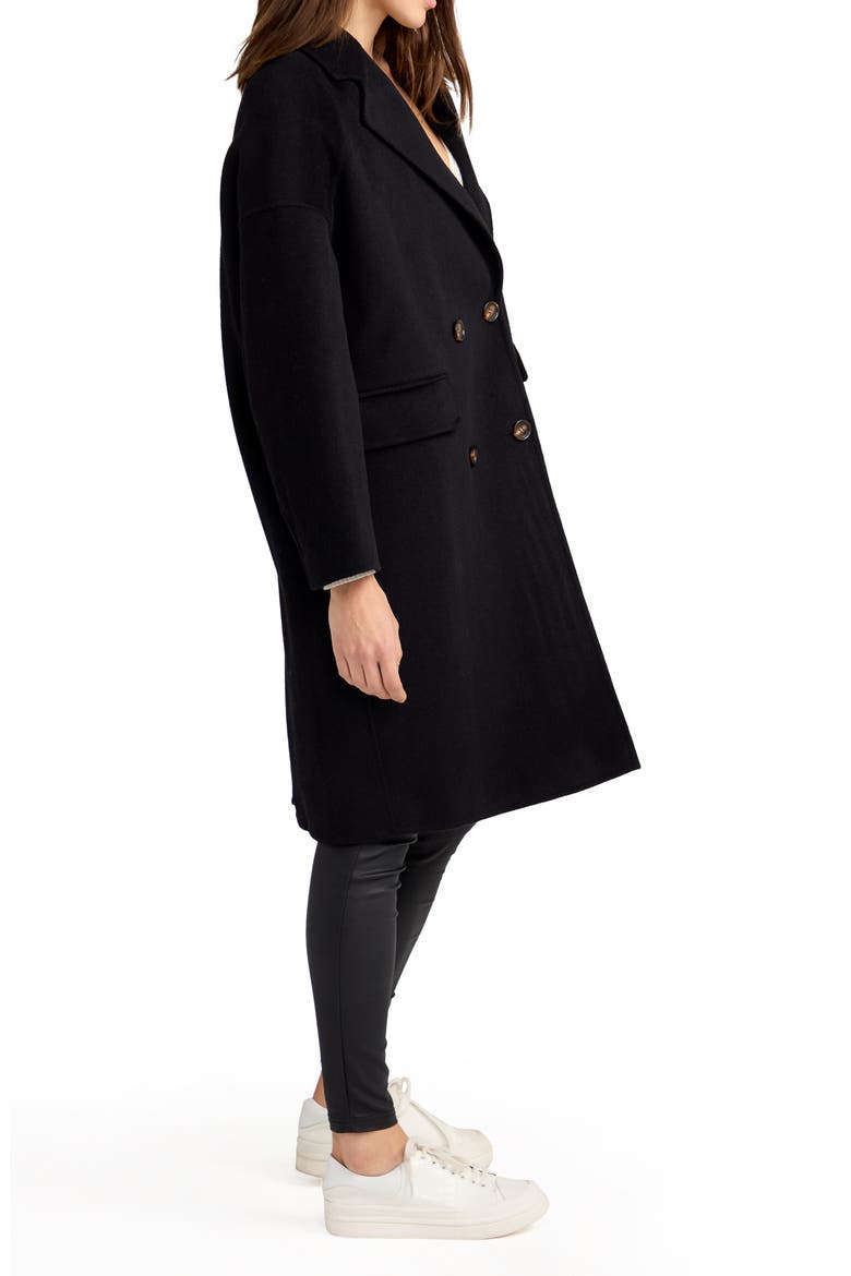 Amnesia Oversized Wool Blend Coat, Alternate, color, BLACK