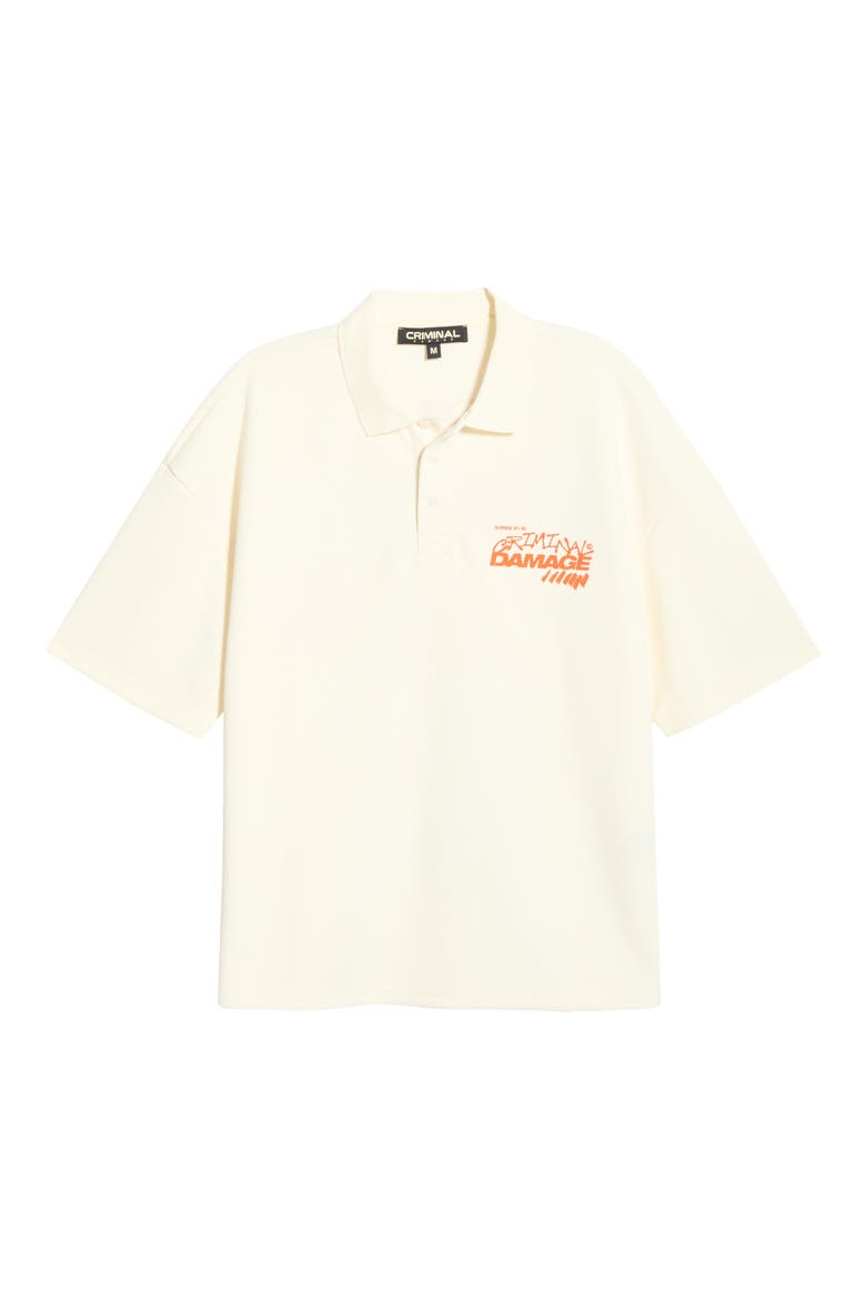 Invitation Only Graphic Polo, Alternate, color, OFF-WHITE/ ORANGE