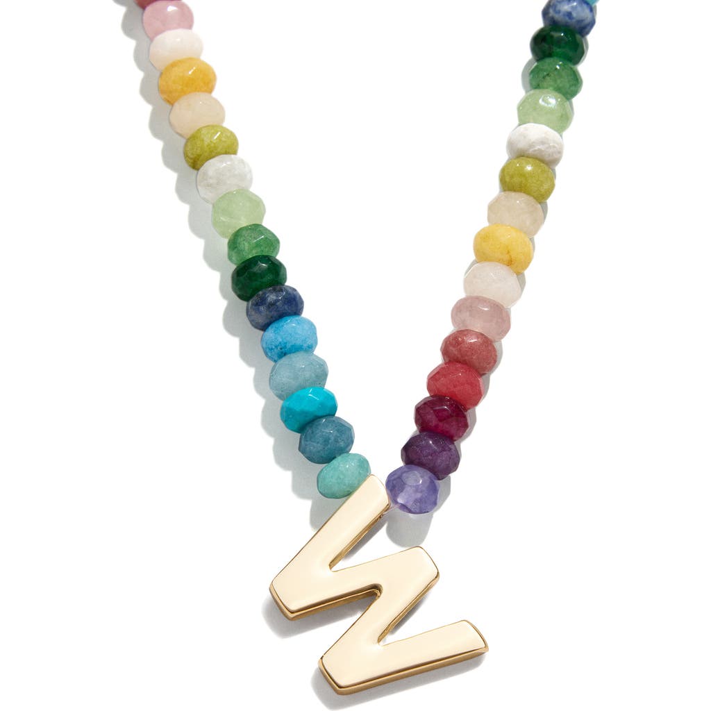 BAUBLEBAR BAUBLEBAR RAINBOW BEADED INITIAL PENDANT NECKLACE