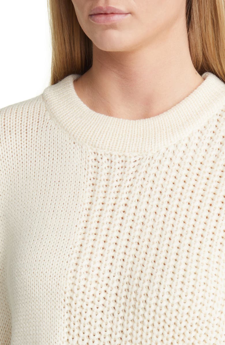 Topshop Long Sleeve Contrast Rib Sweater Dress, Alternate, color,