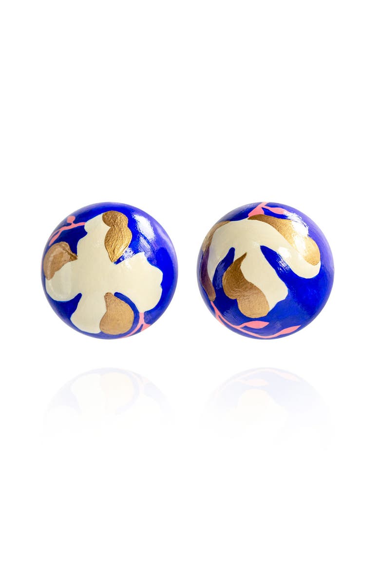 Saulė Label Gaia Floral Midi Earrings, Main, color, Ultramarine Lily