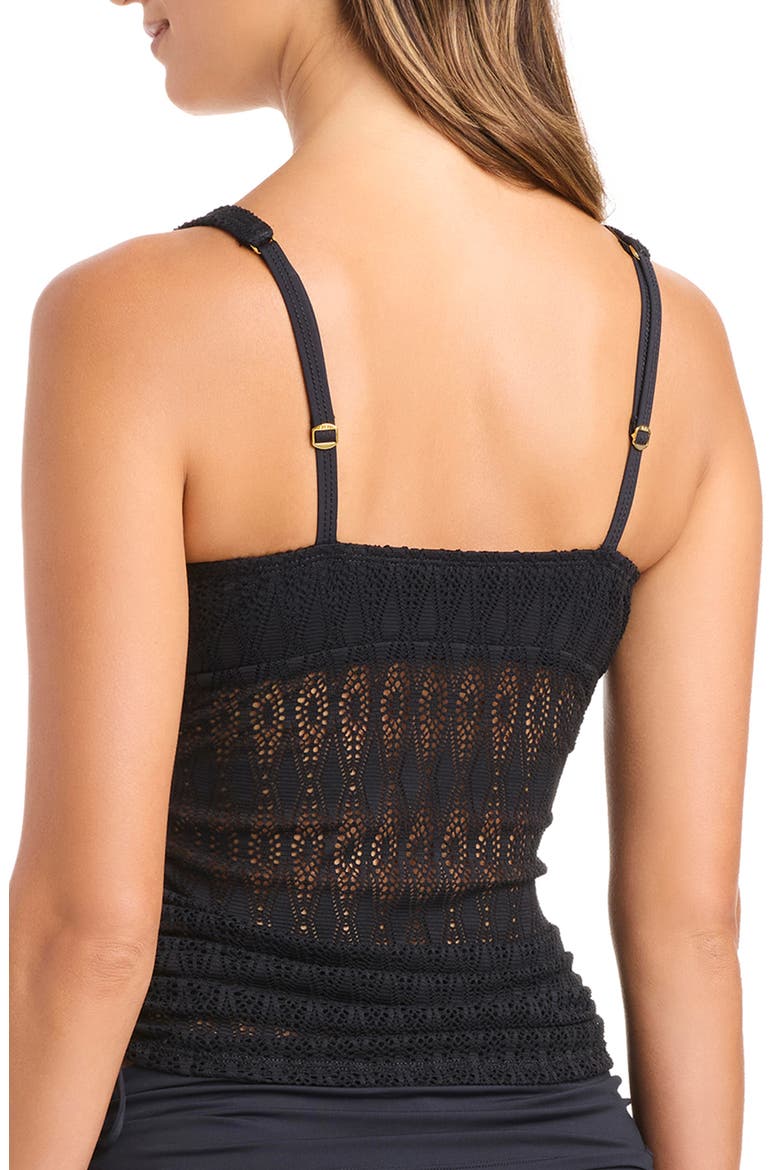 Lace Overlay Bikini Top, Alternate, color, BLACK