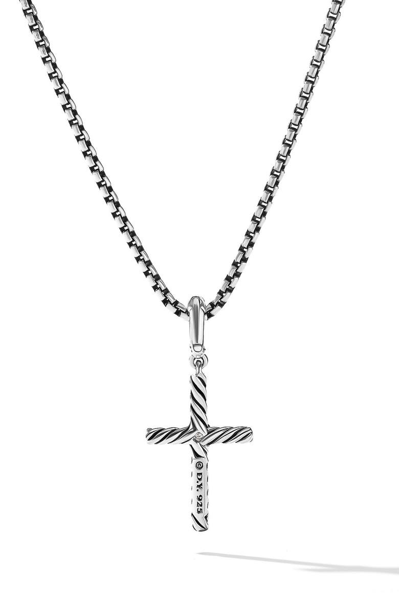 David Yurman Cable Classic Cross Pendant with Diamond, Alternate, color,