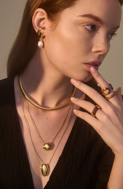 Lady Grey Cultured Pearl Shift Earrings In Gold