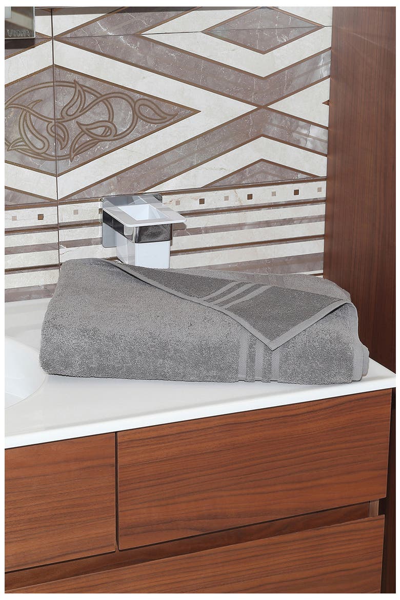 Denzi Turkish Cotton Bath Sheet, Alternate, color, DARK GREY