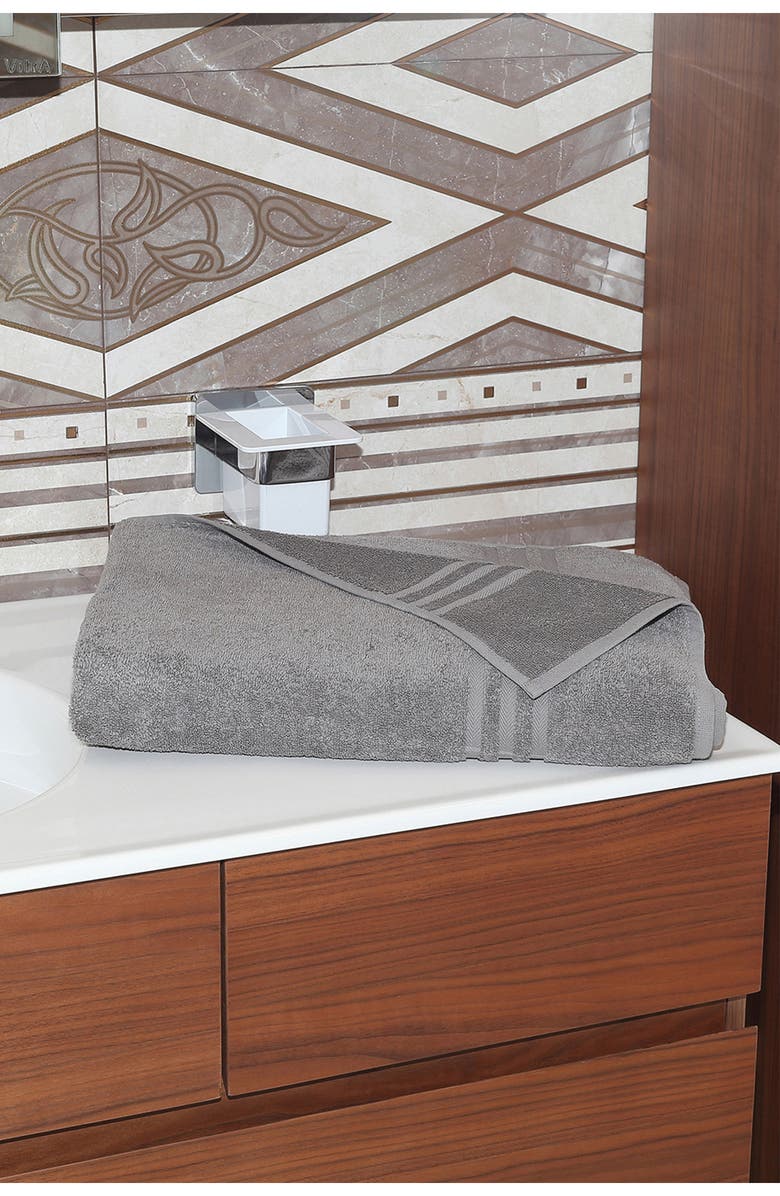 Linum Home Textiles Denzi Turkish Cotton Bath Sheet, Alternate, color, Dark Grey