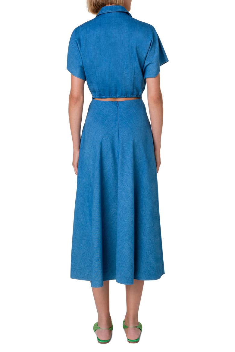 Cutout Denim Dress, Alternate, color, MEDIUM BLUE DENIM