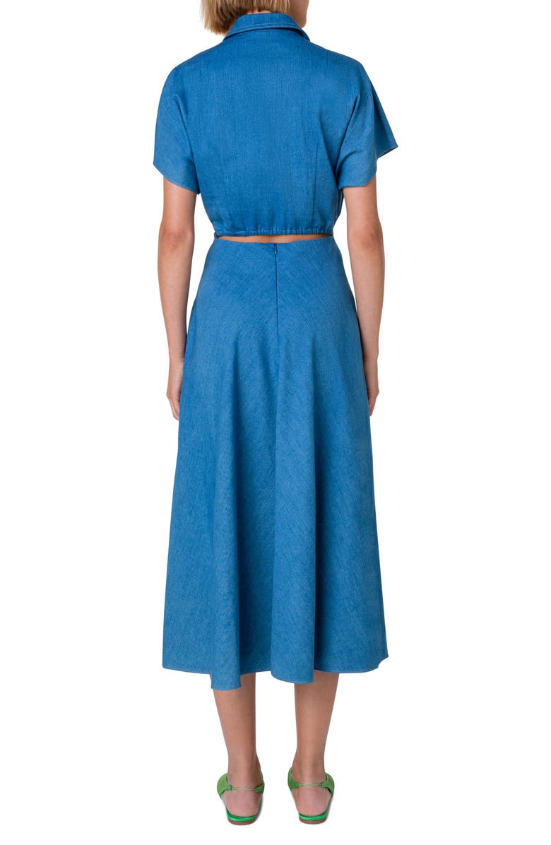 Akris punto Cutout Denim Dress, Alternate, color, 