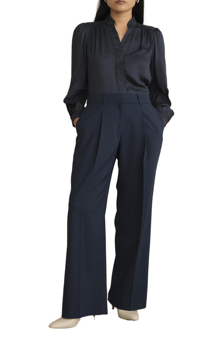 HOBBS LONDON Lauren Wide Pants, Alternate, color, Dark Slate Blue