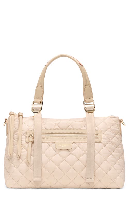 Mz Wallace Small Park Quilted Nylon Satchel In Sand