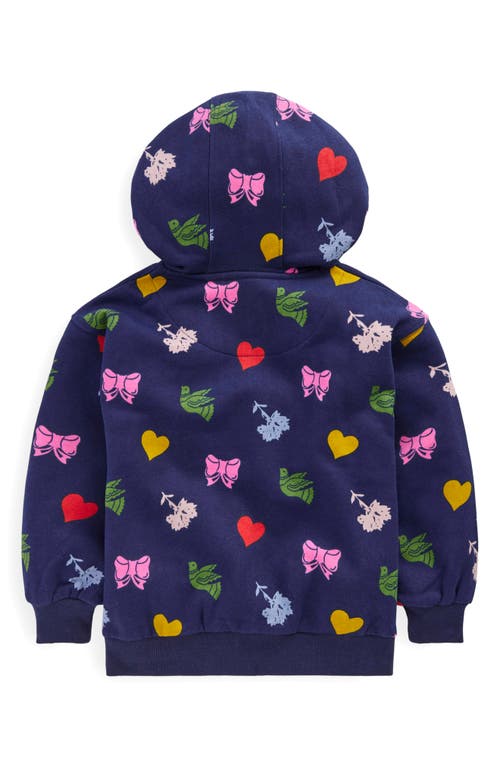 Mini Boden Kids' Print Cotton Hoodie In Blue