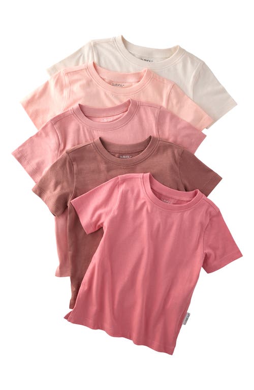 BUTTERBLU Taylor Assorted 5-Pack Organic Cotton T-Shirts in Sunset at Nordstrom, Size 24M