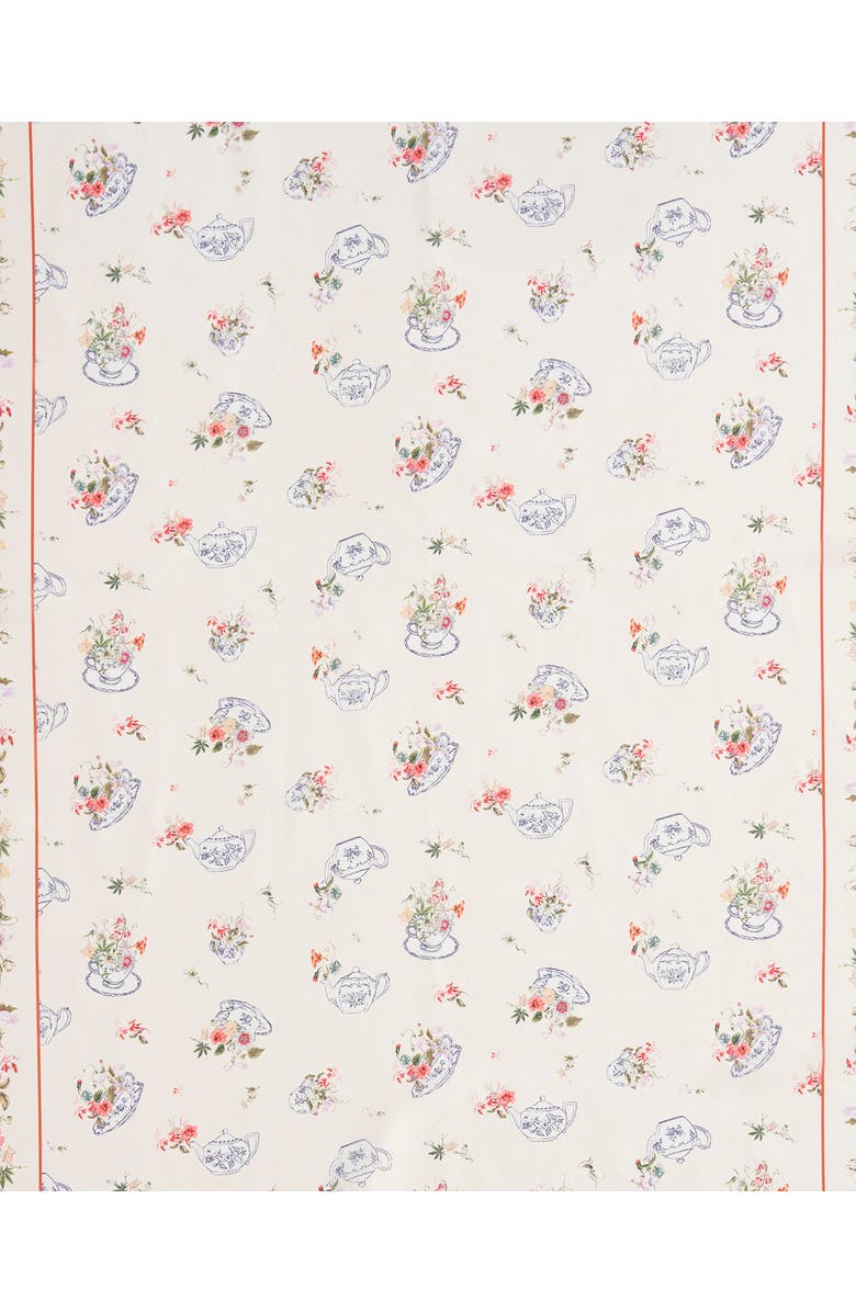 Fable England Cream High Tea Silky Scarf, Alternate, color, Cream & Rust