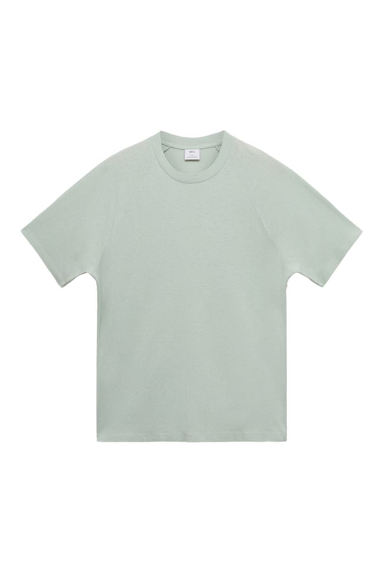 Relaxed Fit Cotton & Linen Raglan T-Shirt, Alternate, color, AQUA GREEN