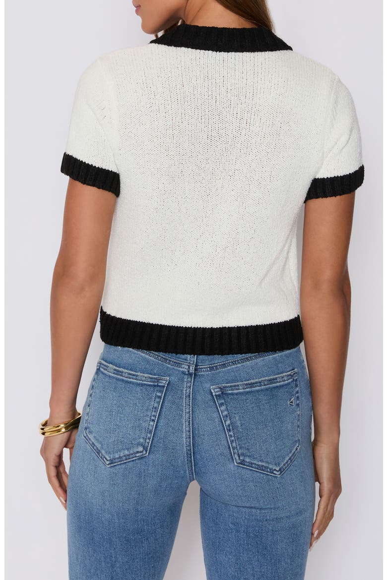 Contrast Trim Polo Sweater (Nordstrom Exclusive), Alternate, color, WHITE/ BLACK