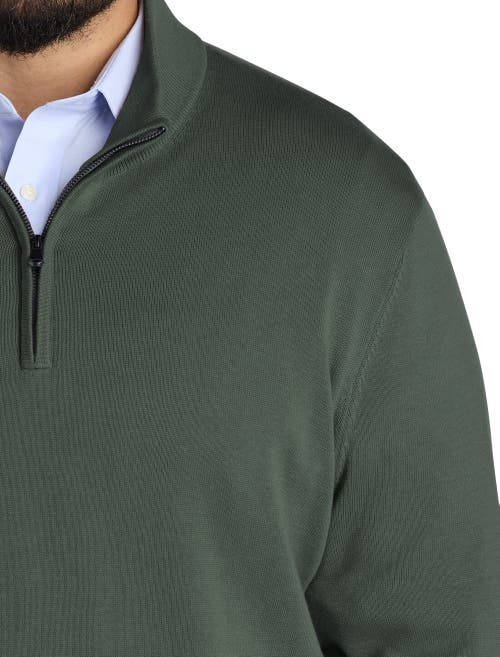 Harbor Bay By Dxl Big & Tall Quarter-zip Pullover Sweater In Green