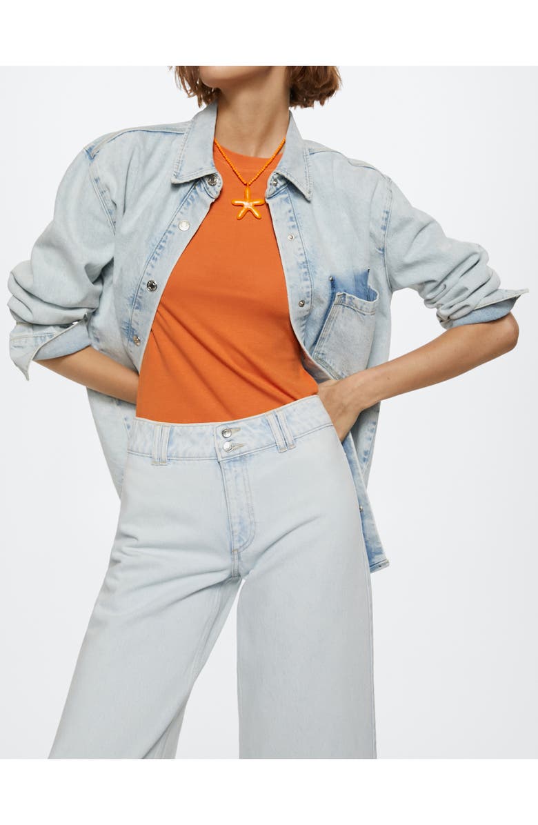 MANGO Nonstretch Culotte Jeans, Alternate, color, 