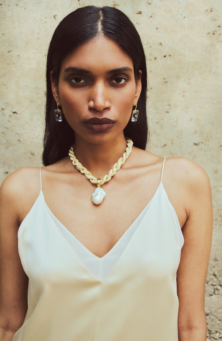 Lizzie Fortunato Woven Collar Necklace, Alternate, color, Tan