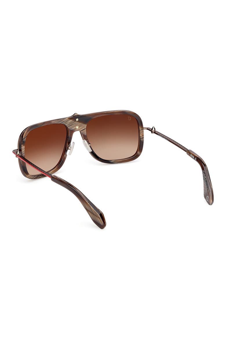 58mm Navigator Sunglasses, Alternate, color, BROWN HORN / BRONZE RED
