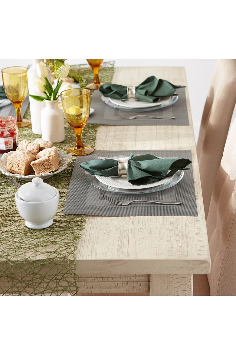PVC Double frame Placemat Set/6, Alternate, color, Gray