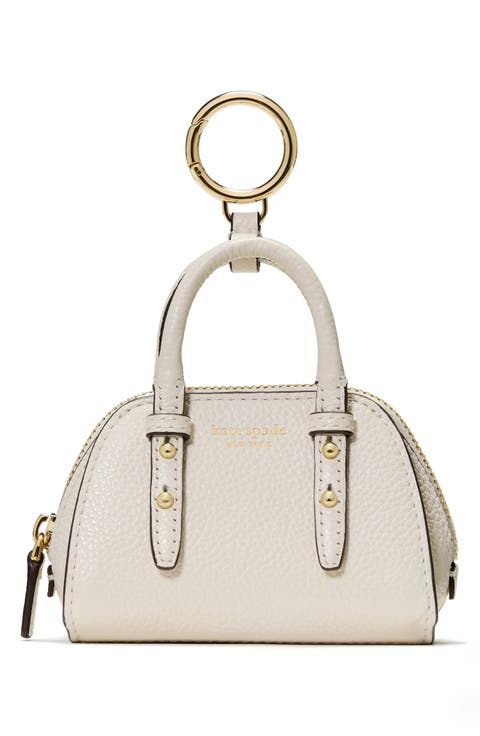 charmed pebble leather key fob