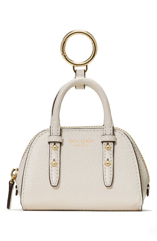 Kate Spade New York Charmed Pebble Leather Key Fob In White