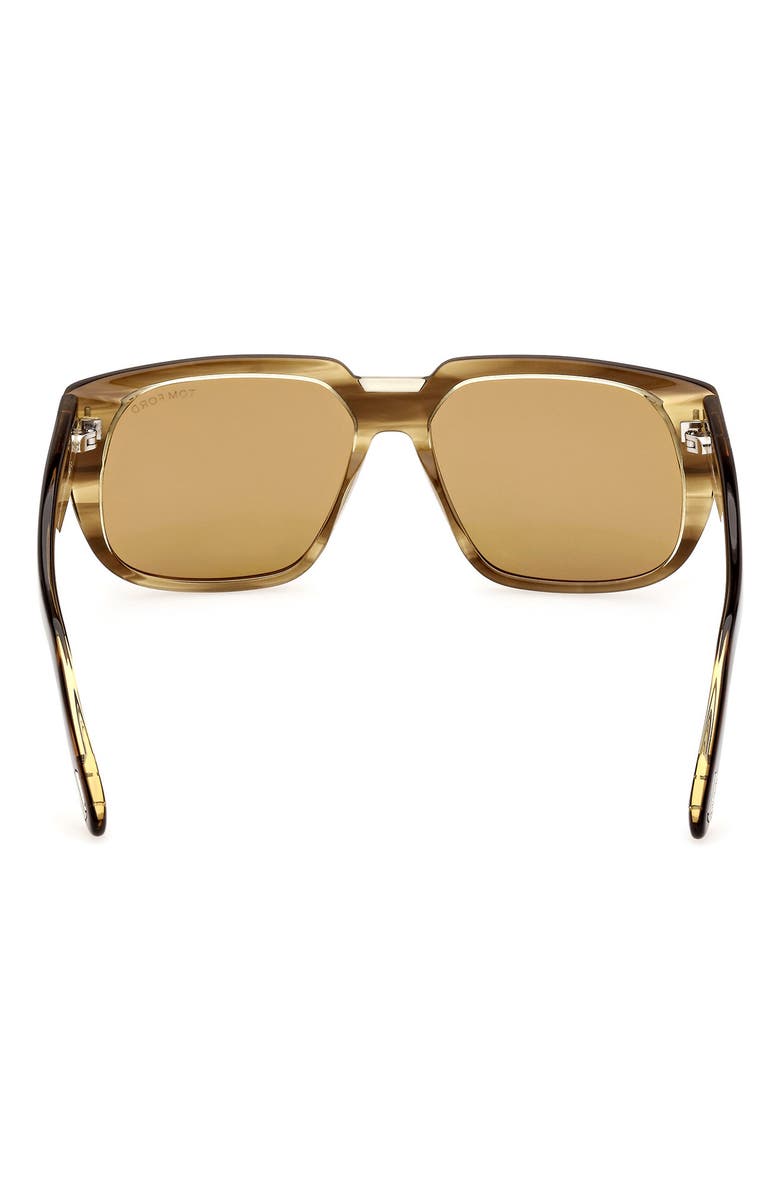 TOM FORD 56mm Square Sunglasses, Alternate, color, Colored Havana / Brown