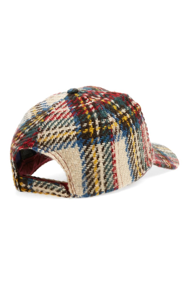 Plaid Woolen Baseball Cap, Alternate, color, TAN MULTI
