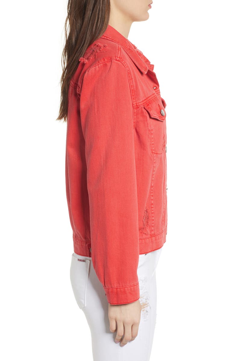 Tinsel Decon Distressed Denim Jacket, Alternate, color,