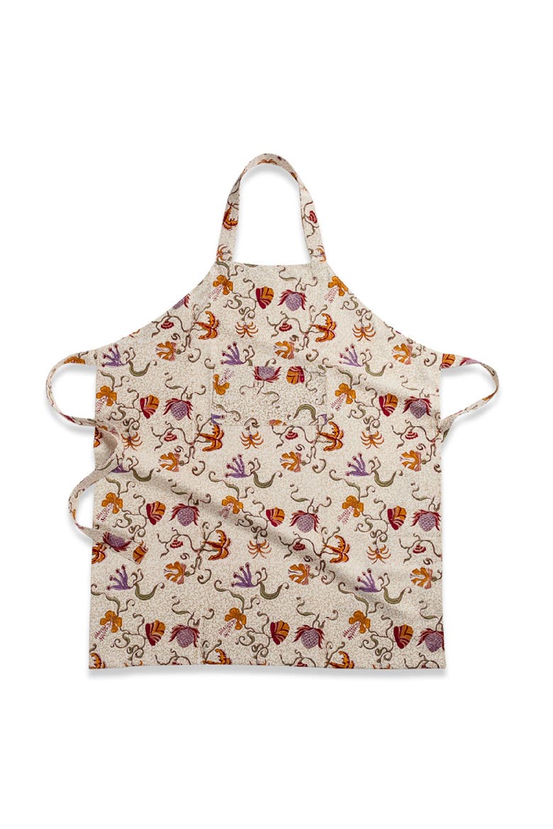 Fleur des Indes Apron, Main, color, Red/White 32" x 36"