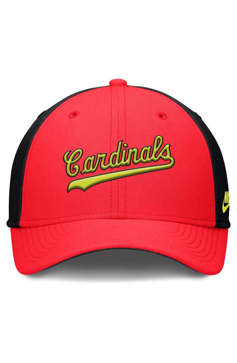 Nike Men's Nike Crimson/Black St. Louis Cardinals Neon 90s Rise SwooshFlex Hat, Alternate, color, Crimson