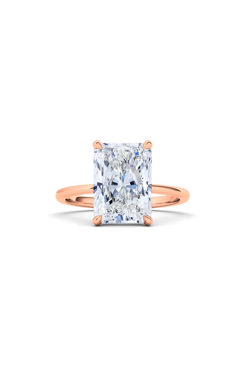 Radiant Cut Lab Created Diamond Ring, Main, color, 18K ROSE GOLD
