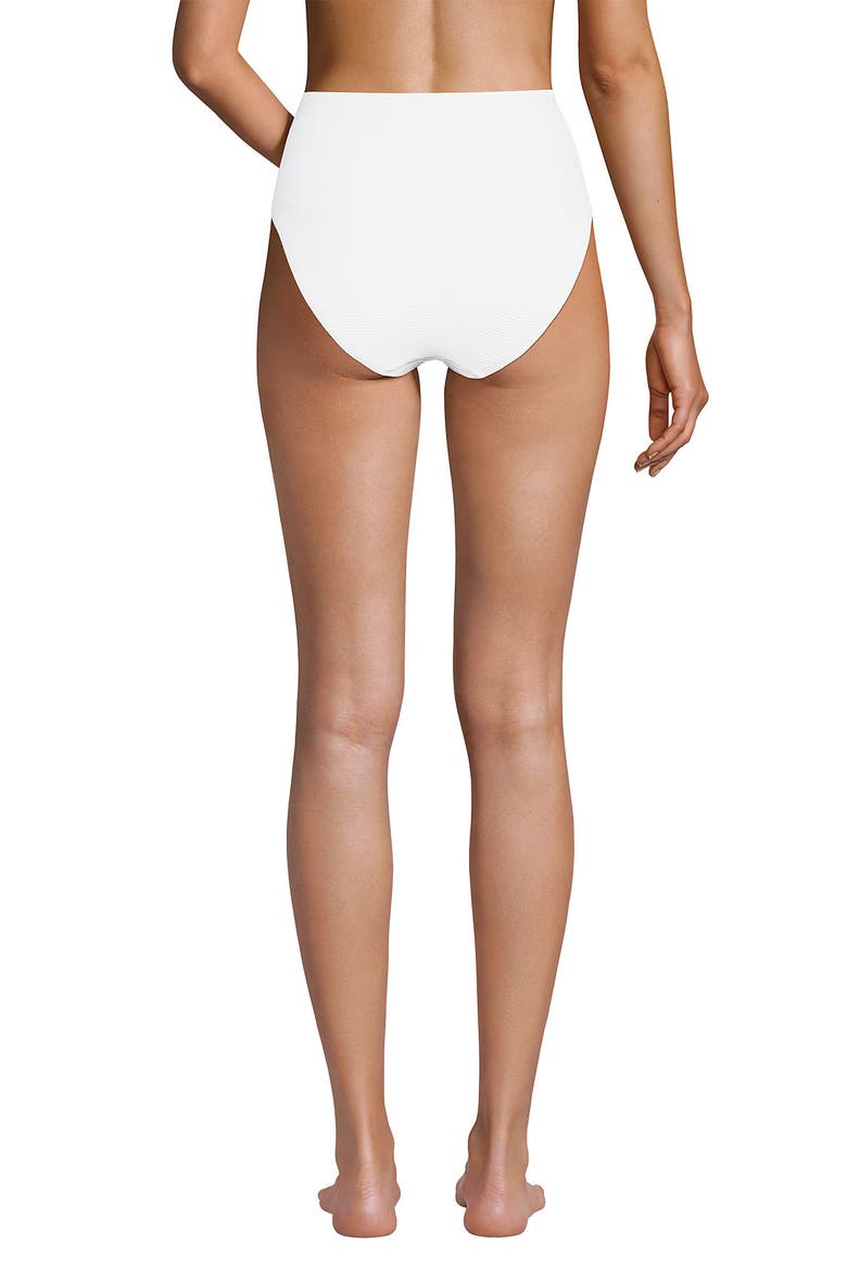 Ribbed Smoothing High Waisted Bikini Bottoms, Alternate, color, White Ottoman
